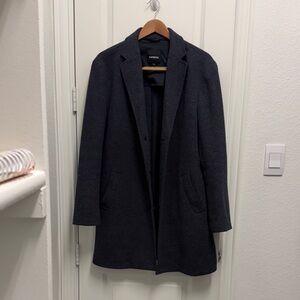 Express Dark Gray Trench Coat for Men